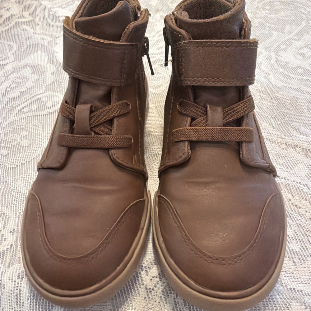 Wonder Nation Youth Size 12 Boots Brown Super Soft Faux Leather Hardly Worn!